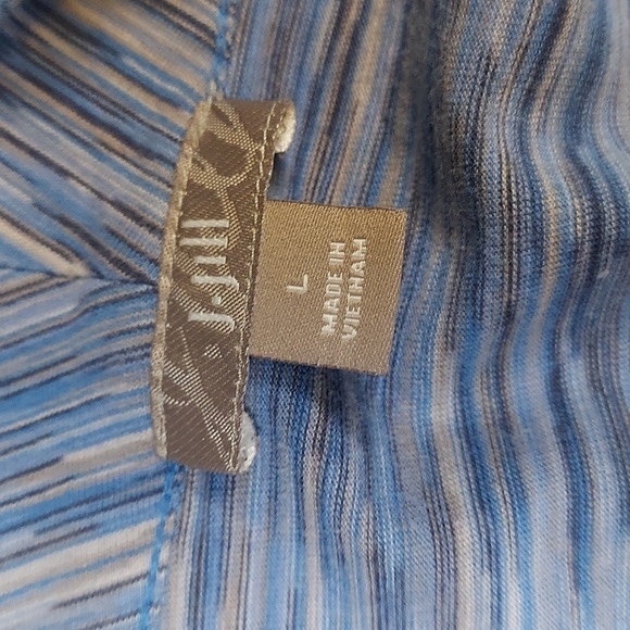 J. Jill Blue Gray Marled Open Cardigan Wrap Roll Sleeve Size L - Picture 3 of 6